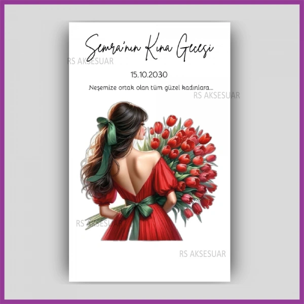 Hediyelik Halay Mendil Kartı - Kına Hatırası