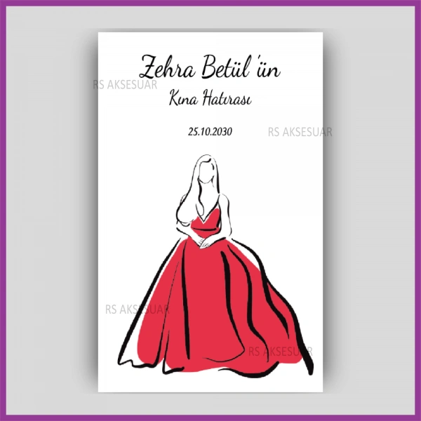 Hediyelik Halay Mendil Kartı - Kına Hatırası