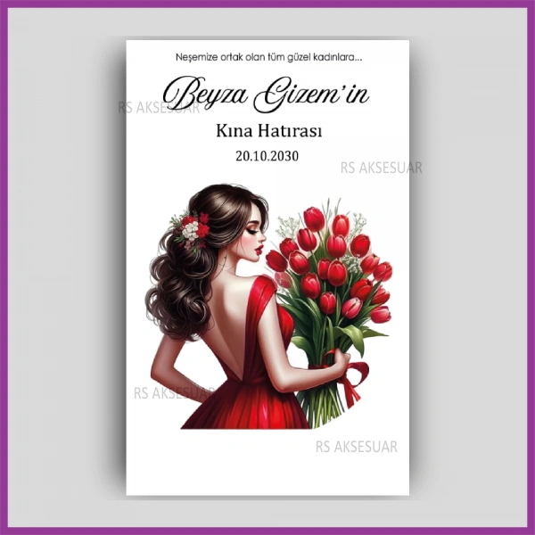 Hediyelik Halay Mendil Kartı - Kına Hatırası