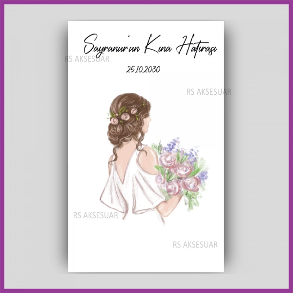 Hediyelik Halay Mendil Kartı - Kına Hatırası