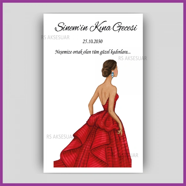 Hediyelik Halay Mendil Kartı - Kına Hatırası