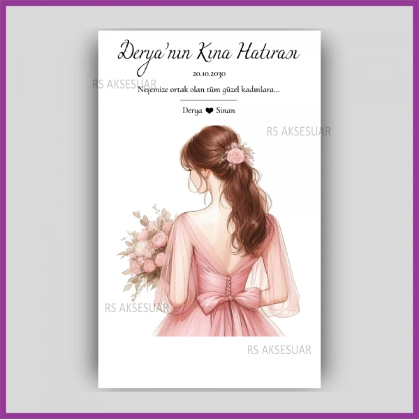 Hediyelik Halay Mendil Kartı - Kına Hatırası