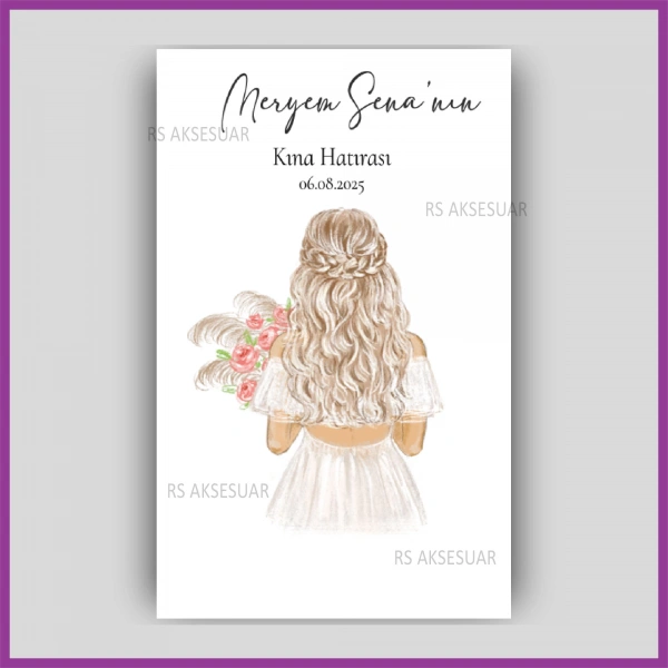 Hediyelik Halay Mendil Kartı - Kına Hatırası