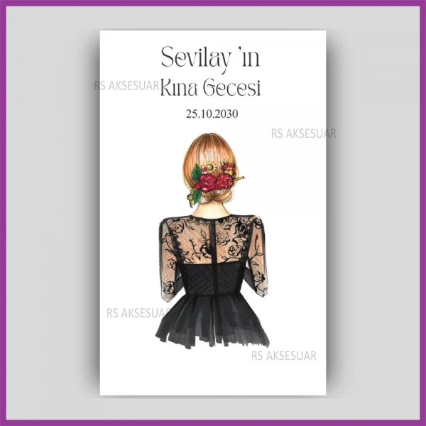 Hediyelik Halay Mendil Kartı - Kına Hatırası