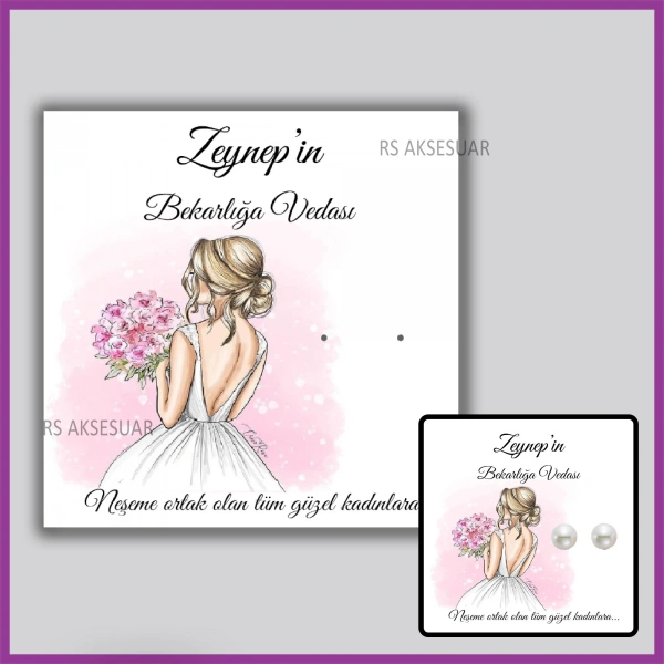 Hediyelik Küpe Kartı -Bekarlığa Veda