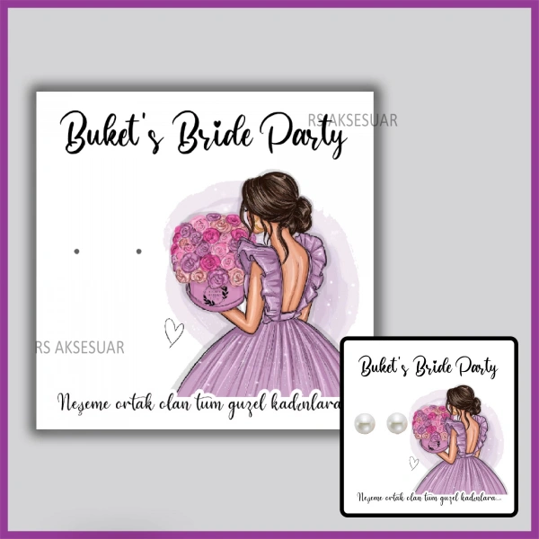 Hediyelik Küpe Kartı -Bekarlığa Veda