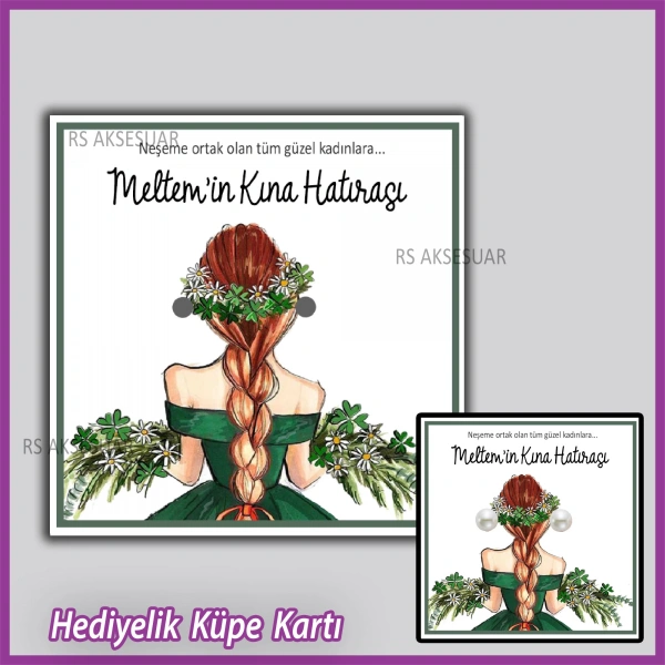 Hediyelik Küpe Kartı -Nikah, Nişan, Kına Hatırası