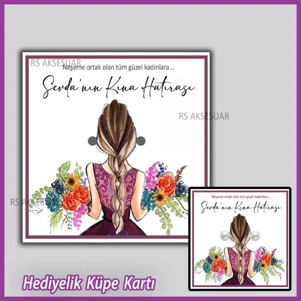 Hediyelik Küpe Kartı -Nikah, Nişan, Kına Hatırası