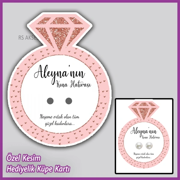 Hediyelik Küpe Kartı -Nikah, Nişan, Kına Hatırası