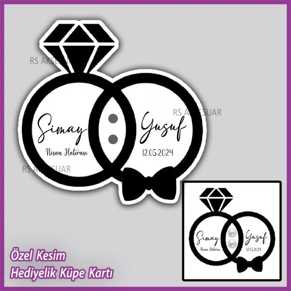 Hediyelik Küpe Kartı -Nikah, Nişan, Kına Hatırası