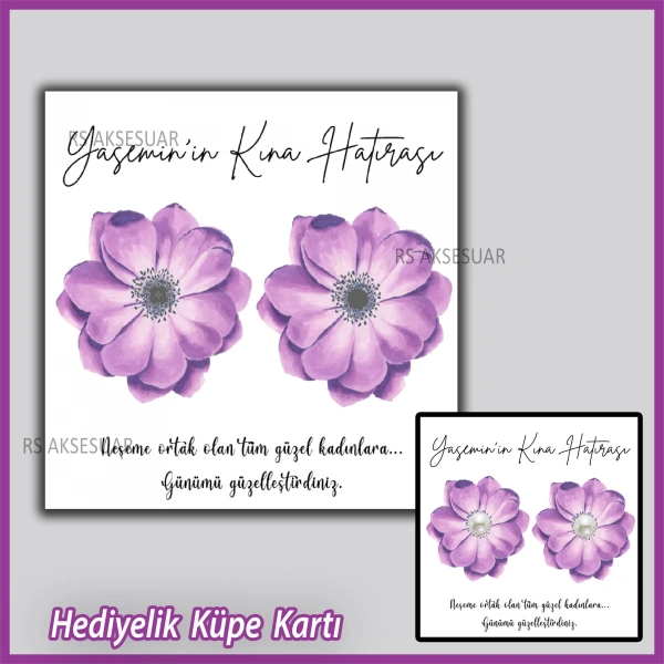 Hediyelik Küpe Kartı -Nikah, Nişan, Kına Hatırası