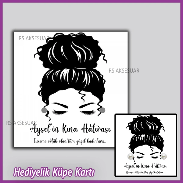 Hediyelik Küpe Kartı -Nikah, Nişan, Kına Hatırası