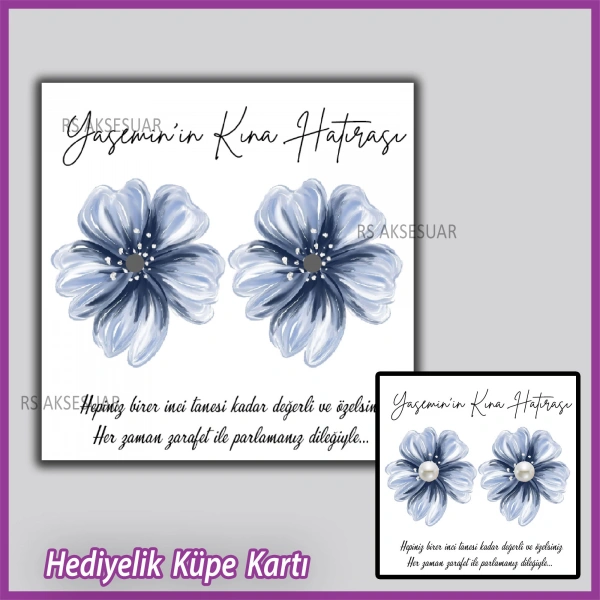 Hediyelik Küpe Kartı -Nikah, Nişan, Kına Hatırası
