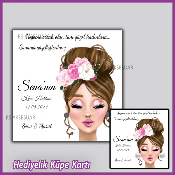 Hediyelik Küpe Kartı -Nikah, Nişan, Kına Hatırası