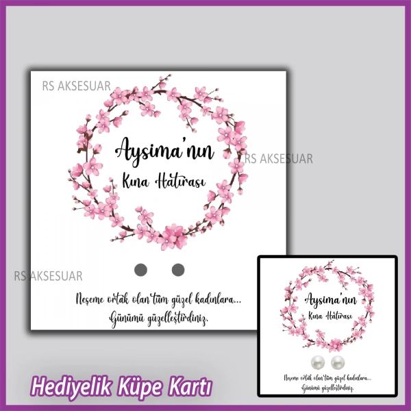 Hediyelik Küpe Kartı -Nikah, Nişan, Kına Hatırası