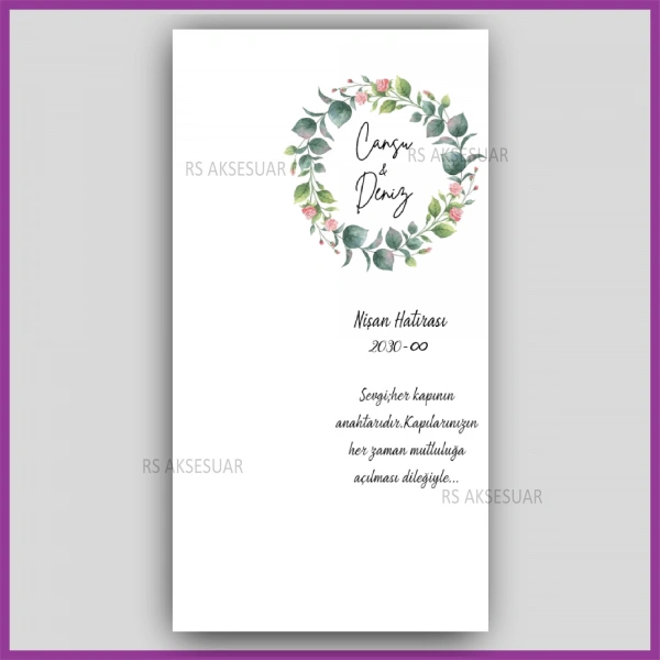 Hediyelik Makrome Anahtarlık İsim Kartı -rs396