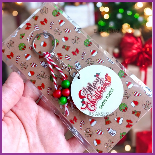 Hediyelik Yeni Yıl - Yılbaşı Anahtarlığı - Merry Christmas, Happy New Year