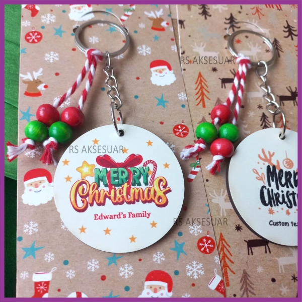 Hediyelik Yeni Yıl - Yılbaşı Anahtarlığı - Merry Christmas, Happy New Year