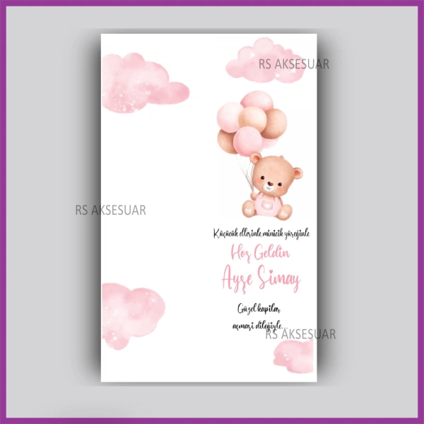Hediyelik Kartı - Bebek, Doğum Günü Anahtarlık Kartı -rs5420