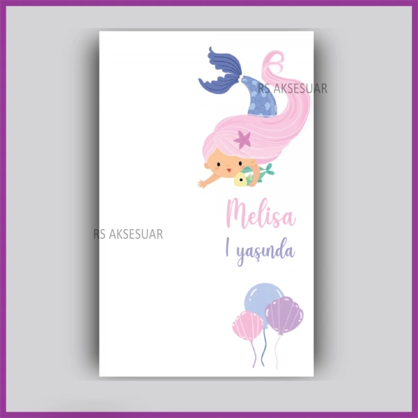 Deniz Kızı Temalı - Hediyelik Yıldız Anahtarlık İsim Kartı