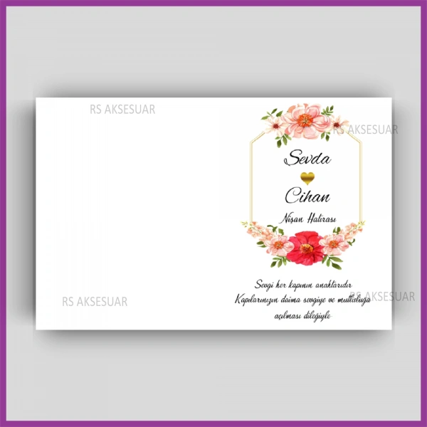 Hediyelik Kartı - Düğün, Nişan, Söz Kart Baskı - rs400