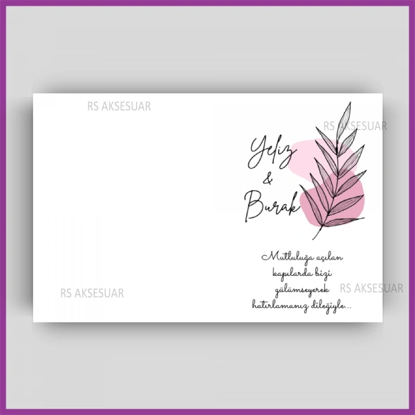 Hediyelik Kartı - Düğün, Nişan, Söz Sunum Kartı - rs408