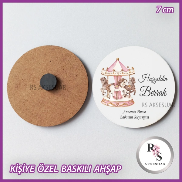 Atlı Karınca Baskılı Ahşap Bebek Hediyelik -uv26