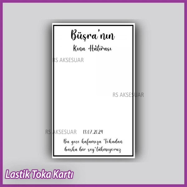 Lastik Toka Kartı Kına Hatırası