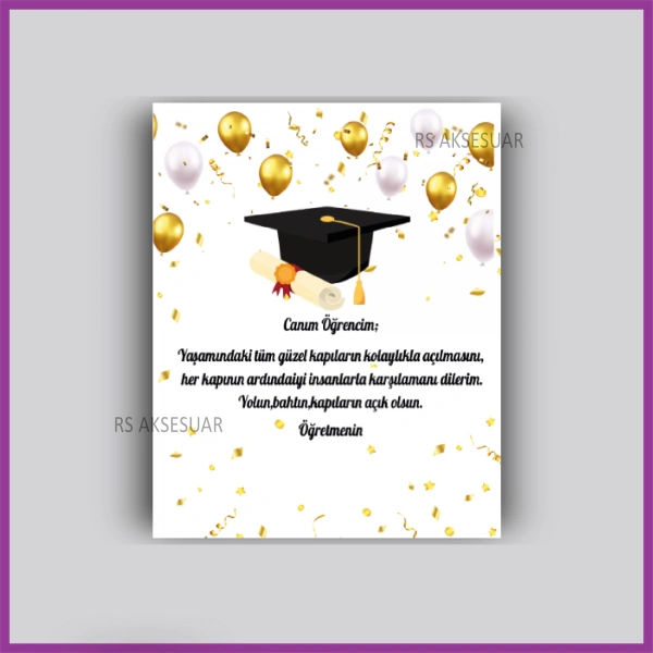 Mezuniyet Hatırası Hediyelik Bileklik Kartı