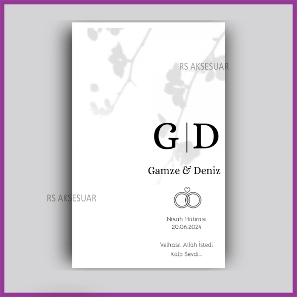 Minimalist Hediyelik Anahtarlık İsim Kartı