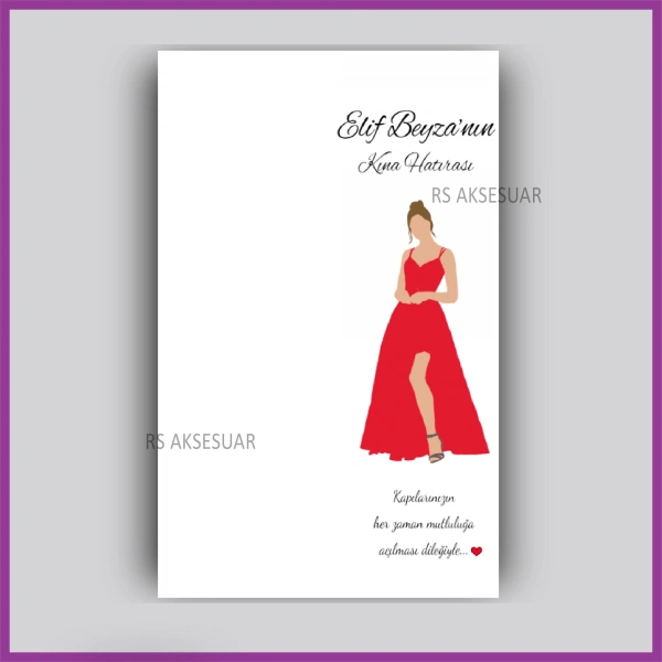 Kına Gecesi Temalı Hediyelik Anahtarlık İsim Kartı