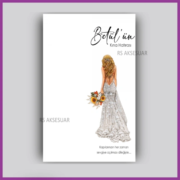 Kına Gecesi Temalı Hediyelik Anahtarlık İsim Kartı