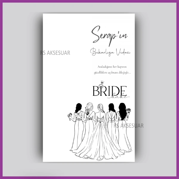 Bekarlığa Veda Temalı Hediyelik Anahtarlık İsim Kartı