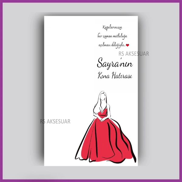 Kına Gecesi Temalı Hediyelik Anahtarlık İsim Kartı