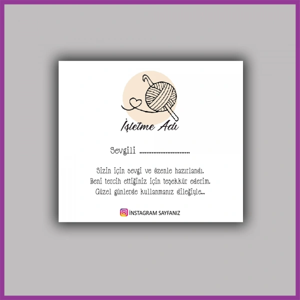 Kişiye Özel Logolu Paketleme Teşekkür Kartı - BS024