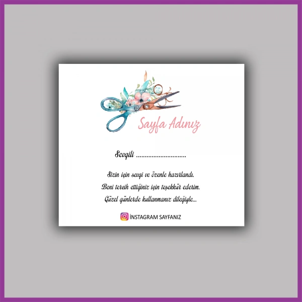 Kişiye Özel Logolu Paketleme Teşekkür Kartı - BS034