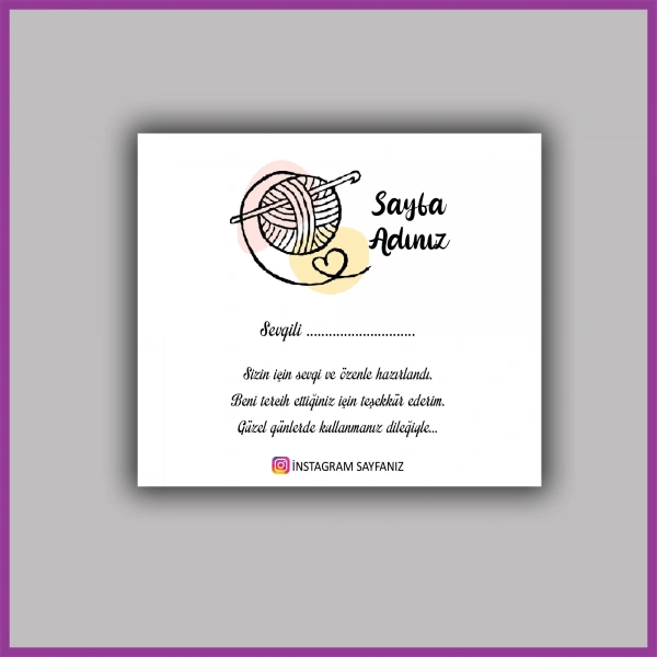 Kişiye Özel Logolu Paketleme Teşekkür Kartı - BS044