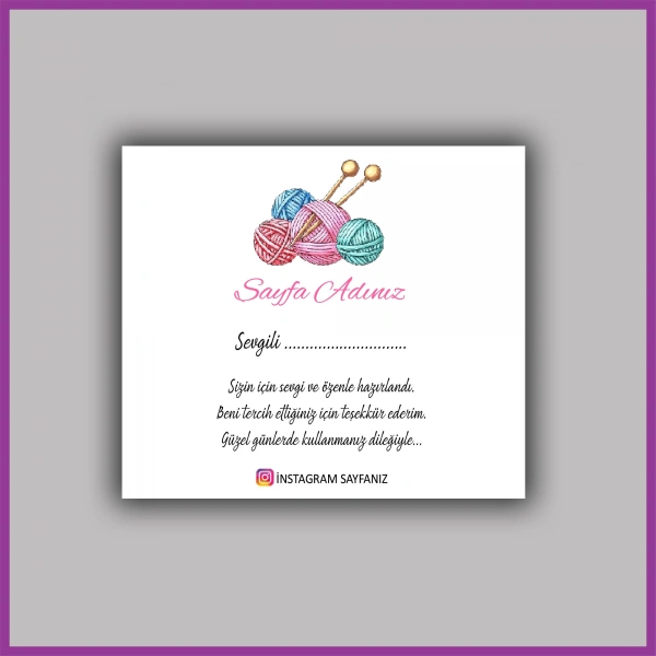 Kişiye Özel Logolu Paketleme Teşekkür Kartı - BS054