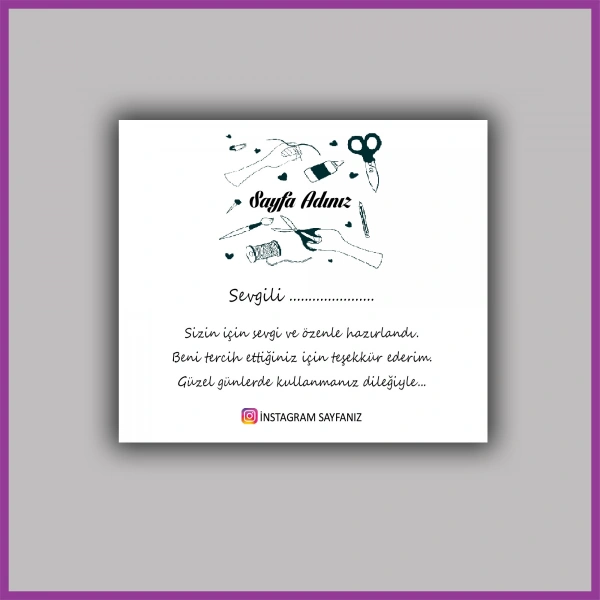 Kişiye Özel Logolu Paketleme Teşekkür Kartı - BS074