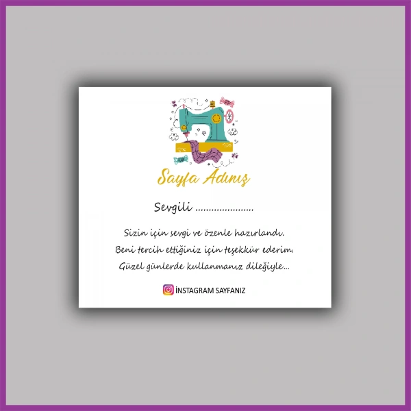 Kişiye Özel Logolu Paketleme Teşekkür Kartı - BS084