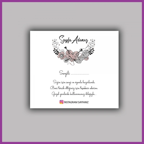 Kişiye Özel Logolu Paketleme Teşekkür Kartı - BS094