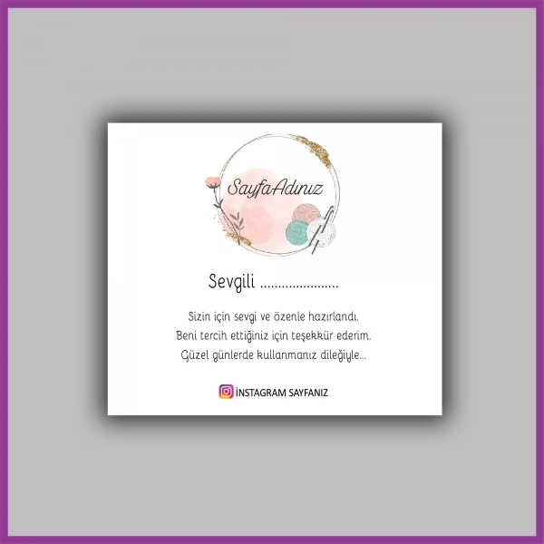 Kişiye Özel Logolu Paketleme Teşekkür Kartı - BS104