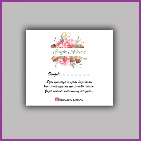 Kişiye Özel Logolu Paketleme Teşekkür Kartı - BS124