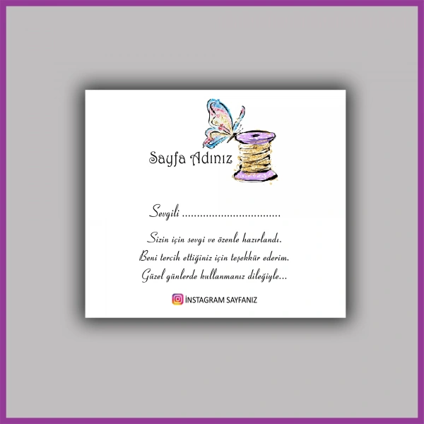 Kişiye Özel Logolu Paketleme Teşekkür Kartı - BS144