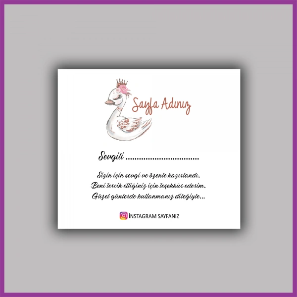 Kişiye Özel Logolu Paketleme Teşekkür Kartı - BS154