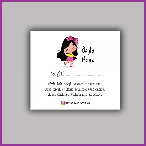 Kişiye Özel Logolu Paketleme Teşekkür Kartı - BS174