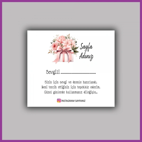 Kişiye Özel Logolu Paketleme Teşekkür Kartı - BS184