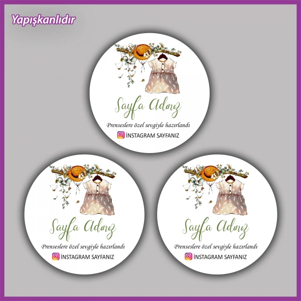 15 adet - 5 cm Kişiye Özel Logolu Etiket - BS008