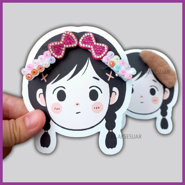 Sevimli Kız Çıtçıt ve Klips Toka - Takı Kartı