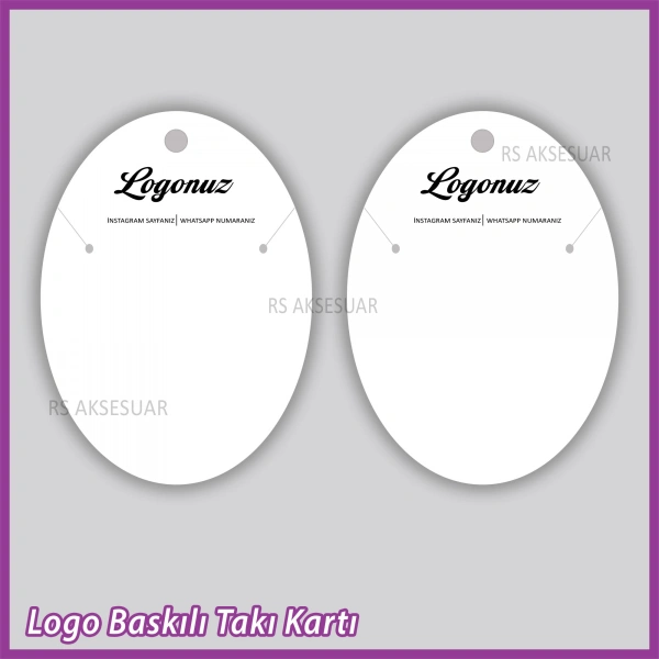 Logo Baskılı Kolye Takı Kartı - Bijuteri Kartı